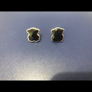 Authentic TOUS Onyx Silver Earrings